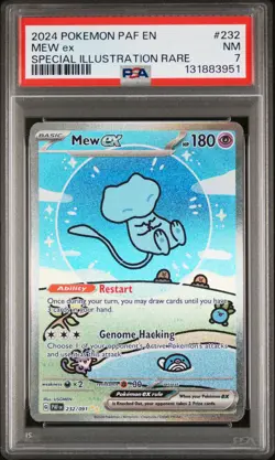 2024 POKEMON PAF EN-PALDEAN FATES SPECIAL ILLUSTRATION RARE #232 MEW EX PSA 7 - Image 1