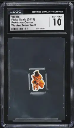 2018 Pokemon Center Flake Seals We Are Team Treat Vulpix CGC 10 GEM MINT - Image 1