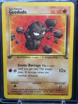 Geodude 1st Edition 47/62 Pokemon TCG Common Fossil Near Mint - Image 2