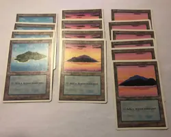 Lot of 14x Island / Fourth Edition / MTG Magic The Gathering / LP SEE PICS - Image 1