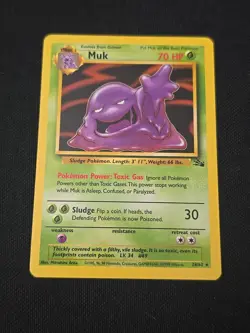 Muk 28/62 Fossil Regular Black Star Rare WOTC Vintage Pokemon TCG LP - Image 1