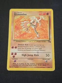 Hitmonlee 22/62 Fossil Regular Black Star Rare Pokemon TCG HP/DMG - Image 1