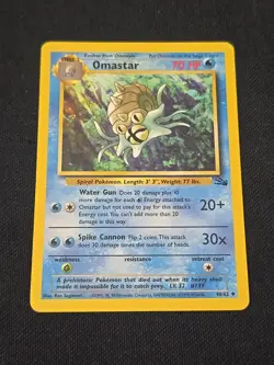 Omastar 40/62 Fossil Regular WOTC Vintage Pokemon TCG Moderate Played - Image 1