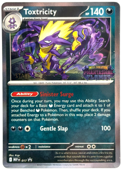 Pokemon Toxtricity 017 Phantasmal Flames Prerelease Stamped Staff Promo Holo - Image 1
