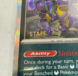Pokemon Toxtricity 017 Phantasmal Flames Prerelease Stamped Staff Promo Holo - Image 3