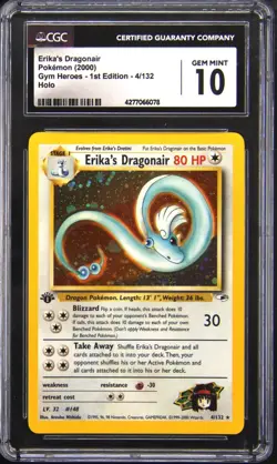 2000 POKEMON GYM HEROES 1ST EDITION ERIKA'S DRAGONAIR CGC 10 - Image 1