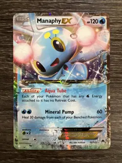 Manaphy EX 32/122 Holo Ultra Rare - XY BREAKpoint Pokemon Card - NM - Image 1
