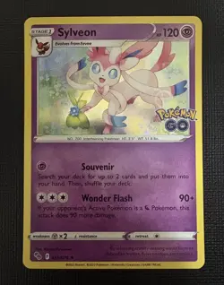 Pokemon TCG Sylveon Holo Rare Card 035/078 Pokemon Go NM Condition - Image 1