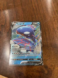 Pokemon TCG Kyogre v Holo Ultra Rare Card Sword & Shield Crown Zenith 037/159 - Image 1