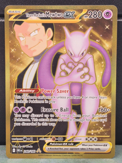 Team Rocket's Mewtwo ex 240/182 Gold Hyper Rare Destined Rivals Pokemon Card NM - Image 1