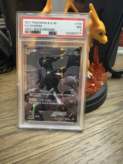 Pokemon Zekrom TCG Black White Holo Full Art Ultra Rare Card 114/114 PSA 7 NM - Image 1