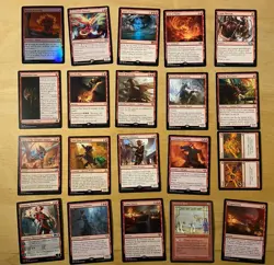 Magic The Gathering Lot Of 20 Red Cards Including Rares and Mythics NM - Image 1