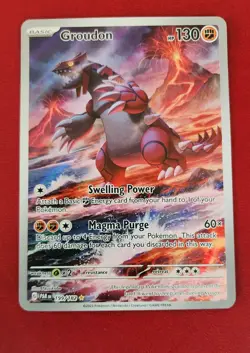 Groudon 199/182 SV04: Paradox Rift Holo Pokemon card FRESH NEW full art - Image 1