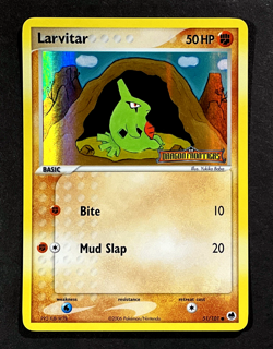 2006 Pokemon LARVITAR Ex Dragon Frontiers REVERSE HOLO Foil STAMPED Card 51/101 - Image 1