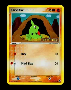 2006 Pokemon LARVITAR Ex Dragon Frontiers REVERSE HOLO Foil STAMPED Card 51/101 - Image 2