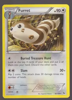 Furret Rare XY Flashfire 82/106 Pokemon Trading Card TCG - Image 1