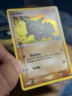 Larvitar 61/115 Reverse Stamped Holo EX Unseen Forces Set Pokemon Card - Image 4