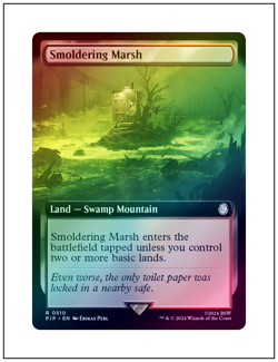 1x Smoldering Marsh, Extended Art Foil, Magic MTG NM - Image 1