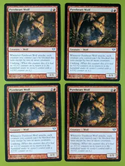 Pyreheart Wolf x4 Dark Ascension 4x Playset Magic the Gathering MTG - Image 1