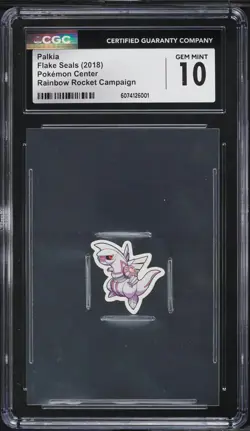 2018 Pokemon Center Flake Seals Rainbow Rocket Campaign Palkia CGC 10 GEM MINT - Image 1