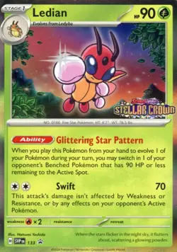 Pokemon TCG SVP EN Promo Ledian - 133 Stellar Crown (Prerelease) NM - Image 1
