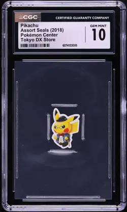 2018 Pokemon Center Flake Seals Tokyo DX Store Pikachu CGC 10 GEM MINT - Image 1