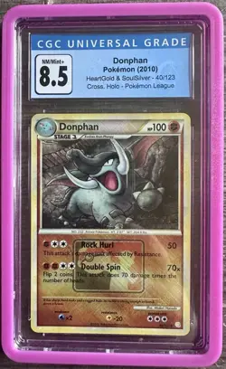 2010 POKEMON HEARTGOLD & SOULSILVER #40 DONPHAN Crosshatch HOLO CGC 8.5 - Image 1