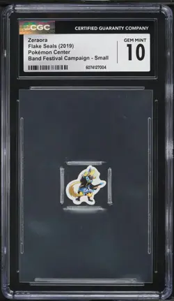 2019 Pokemon Center Flake Seals Band Festival Campaign Small Zeraora CGC 10 GEM - Image 1