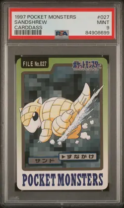 1997 POCKET MONSTERS CARDDASS #027 SANDSHREW PSA 9 - Image 1