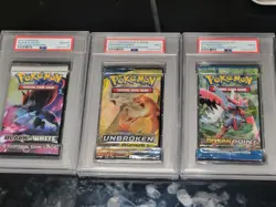 PSA Graded Pokemon Booster Pack Lot (3) BW XY SM - Zoroark Charizard Scizor - Image 2
