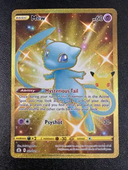 Mew 25/25 Pokemon Celebrations 25th Anniversary Gold Ultra Rare Holo Full Art NM - Image 3