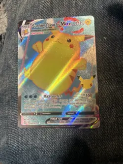 Pokemon TCG Surfing Pikachu VMAX 9/25 Celebrations Ultra Rare NM Full Art Holo - Image 1