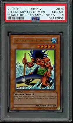 Legendary Fisherman PSV-076 1st Edition - 2002 Yugioh Pharaohs Servant - PSA 6 - Image 1