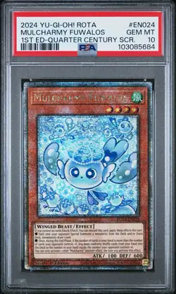 Yu-Gi-Oh! Mulcharmy Fuwalos ROTA-EN024 PSA 10 Quarter Century Secret Rare GEM MT - Image 1