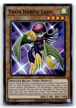 Toon Harpie Lady TOCH-EN002 Unlimited Super Rare Toon Chaos NM - Image 1