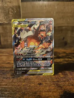 Pokemon TCG Reshiram & Charizard GX SM201 Black Star Promo Tag Team Holo Card - Image 1