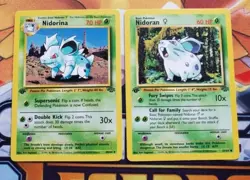 Nidorina And Nidoran 1st Edition Jungle Set Pokemon Cards LP-NM - Image 1