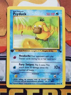 Psyduck 53/62 First Edition Fossil Pokemon Card LP-NM - Image 1