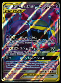 Muk & Alolan Muk GX Tag Team #196 NM-M Pokemon Card - Image 1