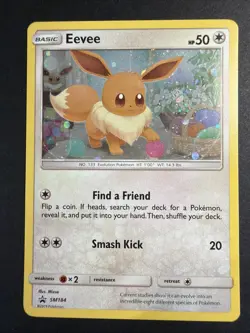 Eevee SM184 Holo Foil Black Star Promo Sun Moon 2019 Pokemon Card TCG LP+ - Image 1