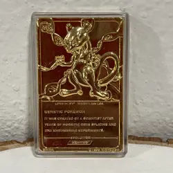 1999 Pokemon Mewtwo 23 Karat Gold Plated Special Edition Trading Card Collect - Image 2