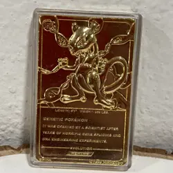 1999 Pokemon Mewtwo 23 Karat Gold Plated Special Edition Trading Card Collect - Image 4