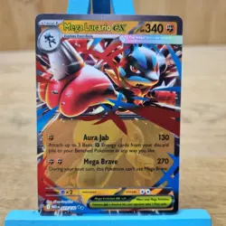 Mega Lucario ex Half Art 77/132 Mega Evolution Pokemon Card NM - Image 1