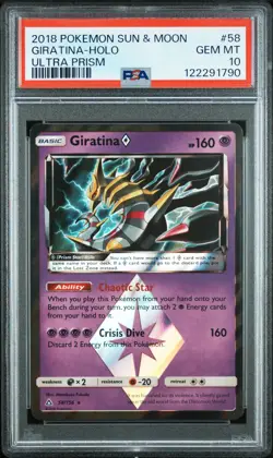 2018 POKEMON SUN & MOON ULTRA PRISM #58 GIRATINA-HOLO PSA 10 - Image 1