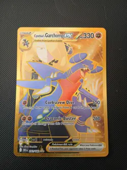 Pokemon TCG Cynthia's Garchomp EX 241/182 Destined Rivals Gold - Image 1