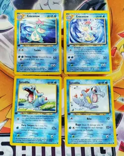 Pokemon 1st ed Croconaw 32/111 31/111 Totodile 80/111 81/111 Neognesis - Image 1