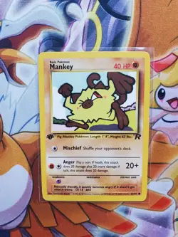 Pokemon 1st Edition Mankey 61/82 Team Rocket WOTC Vintage NM - Image 1