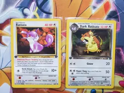 Pokemon Team rocket 1st Edition Set "Dark Raticate and Rattata" NM - Image 1