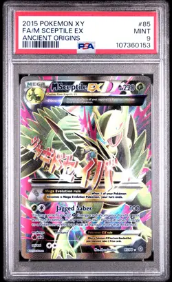 2015 POKEMON XY ANCIENT ORIGINS #85 FULL ART/M SCEPTILE EX PSA 9 - Image 1