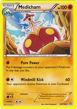 x1 Medicham - 80/160 - Holo Rare Pokemon XY Primal Clash M/NM - Image 1